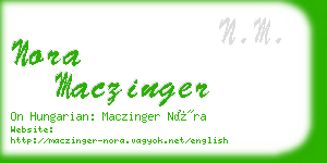 nora maczinger business card